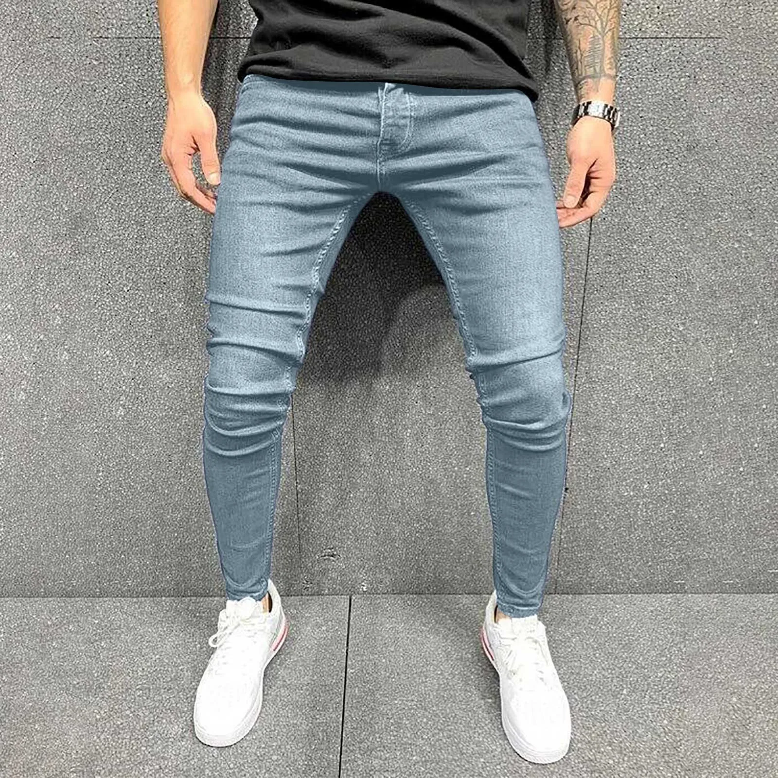 

Slim Fit Ripped Men's Jeans Fashion Paint Hip Hop Male Denim Trousers Street Style High Street Retro Jeans Slim Denim Pants 2025
