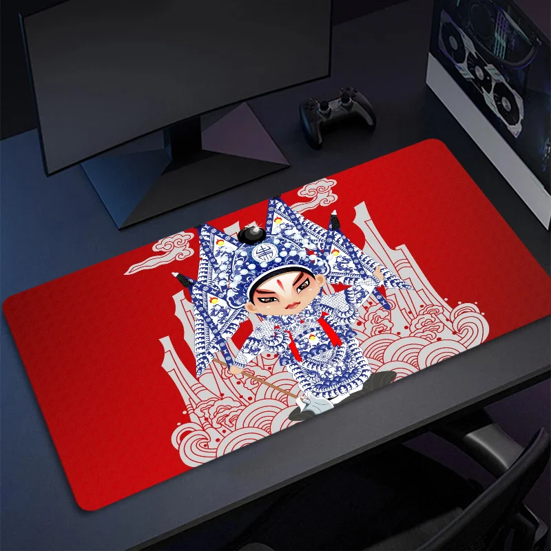 Mousepad Anime Mouse Pad Gaming Chinese Opera Pc Gamer Accessories Desk Protector Keyboard Mat Xxl Large Extended Mice Keyboards