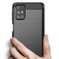 Shockproof Silicone Case For Samsung Galaxy M31S Luxury Matte Cover for samsung m31s Soft Carbon Fiber Cases Coque Fundas