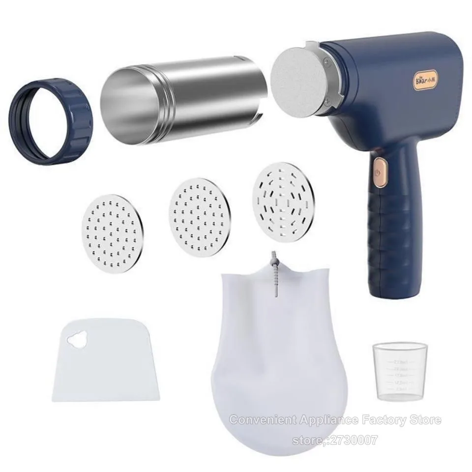 Small Handheld Pasta Noodle Maker Máquina de Prensa de Noodles Sem Fio Recarregável, 30s Rápido com 3 Moldes, Eletrodomésticos, 100V-240V