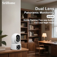 Srihome 4MP WiFi Camera with Dual Screens 600K Light H.265 Baby Monitor Night Vision PTZ Security IP Cam CCTV Surveillance SH049