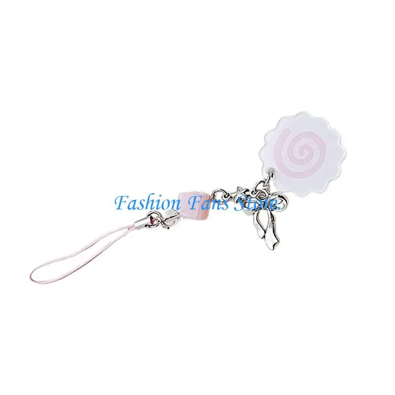 Keyring Acrylic Fish Cake Keychain Bag Pendant with Decorative Accessories