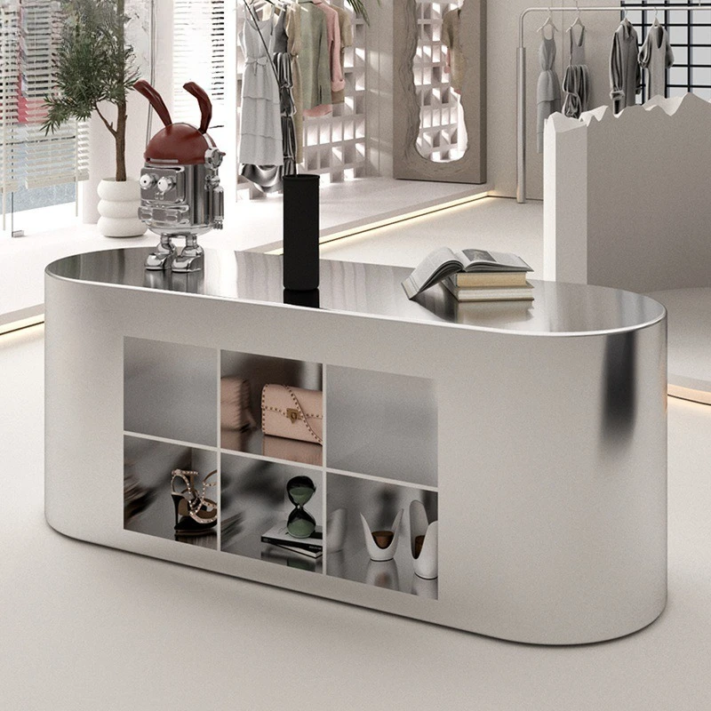 Stainless steel brushed display stand 2
