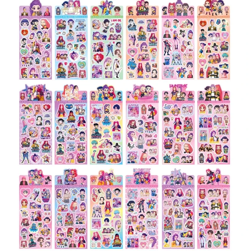 

18pcs KPOP Demon Hunters Guka Devil Men's Group Anime Laser Cut Sticker for Office Stationery And School Supplies Decoration