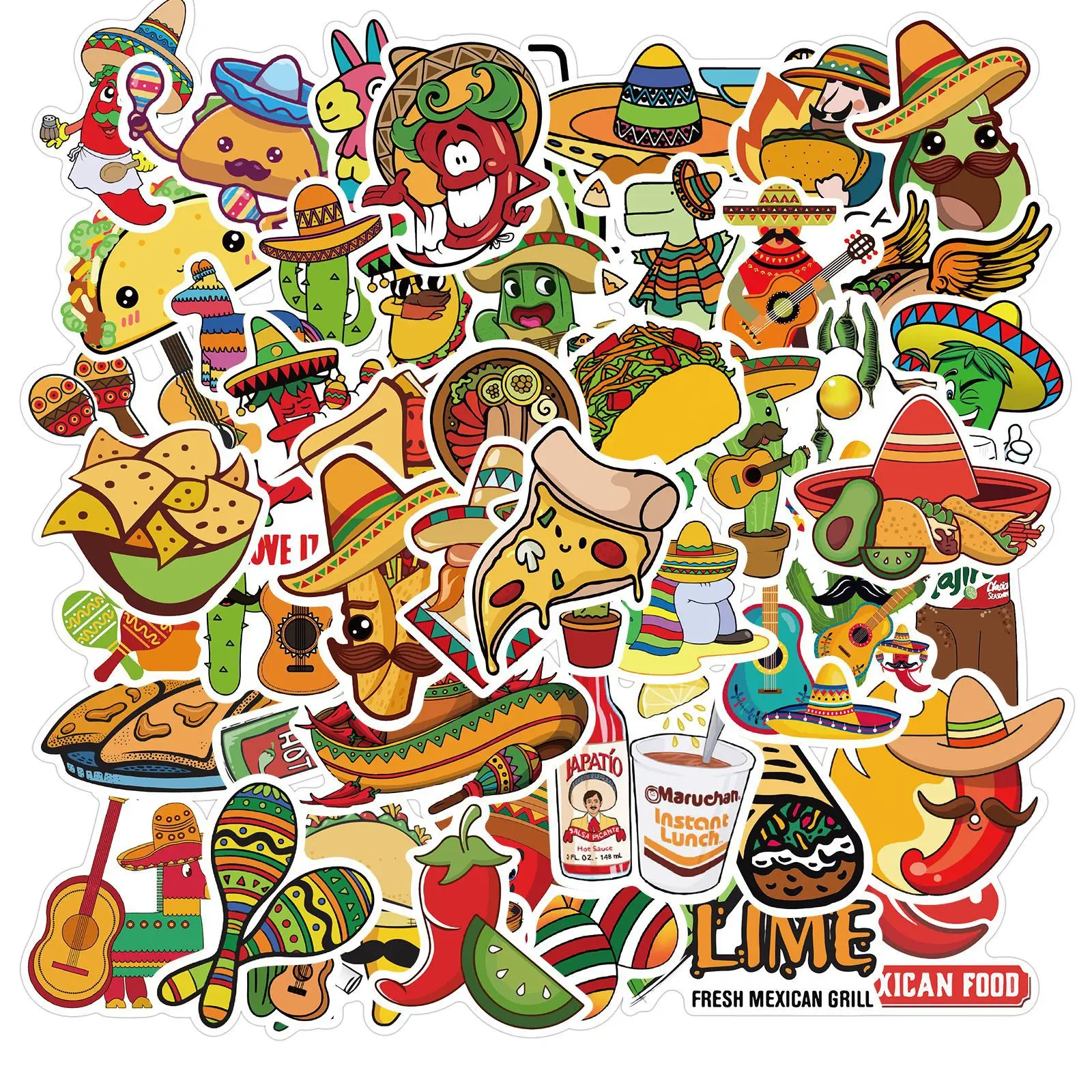 10/30/50PCS Cartoon Leuke Voedsel Stickers Serie Creatieve Sushi Graffiti Laptop Skateboard Gitaar Koelkast Decoratie Groothandel