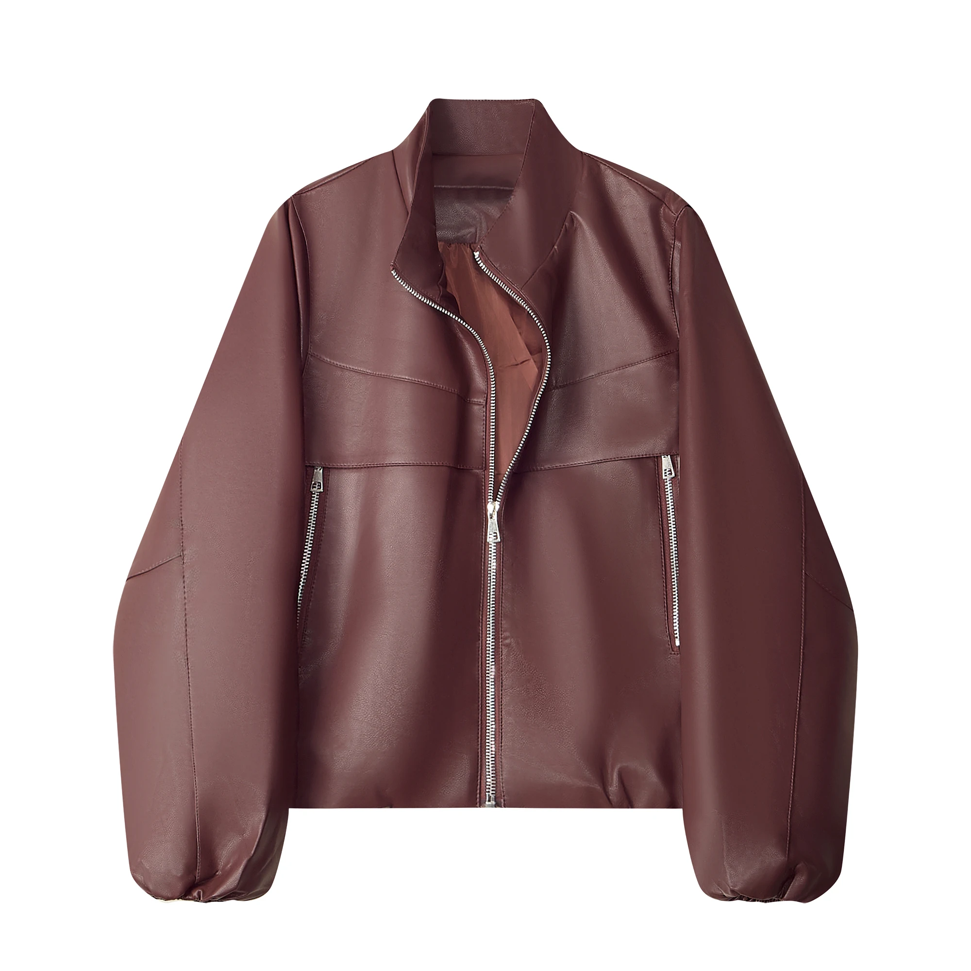 Ankela vermelho vento fresco couro do plutônio jaet ort outerwear feminino casual faion primavera outono motociclista sle casaco na moda