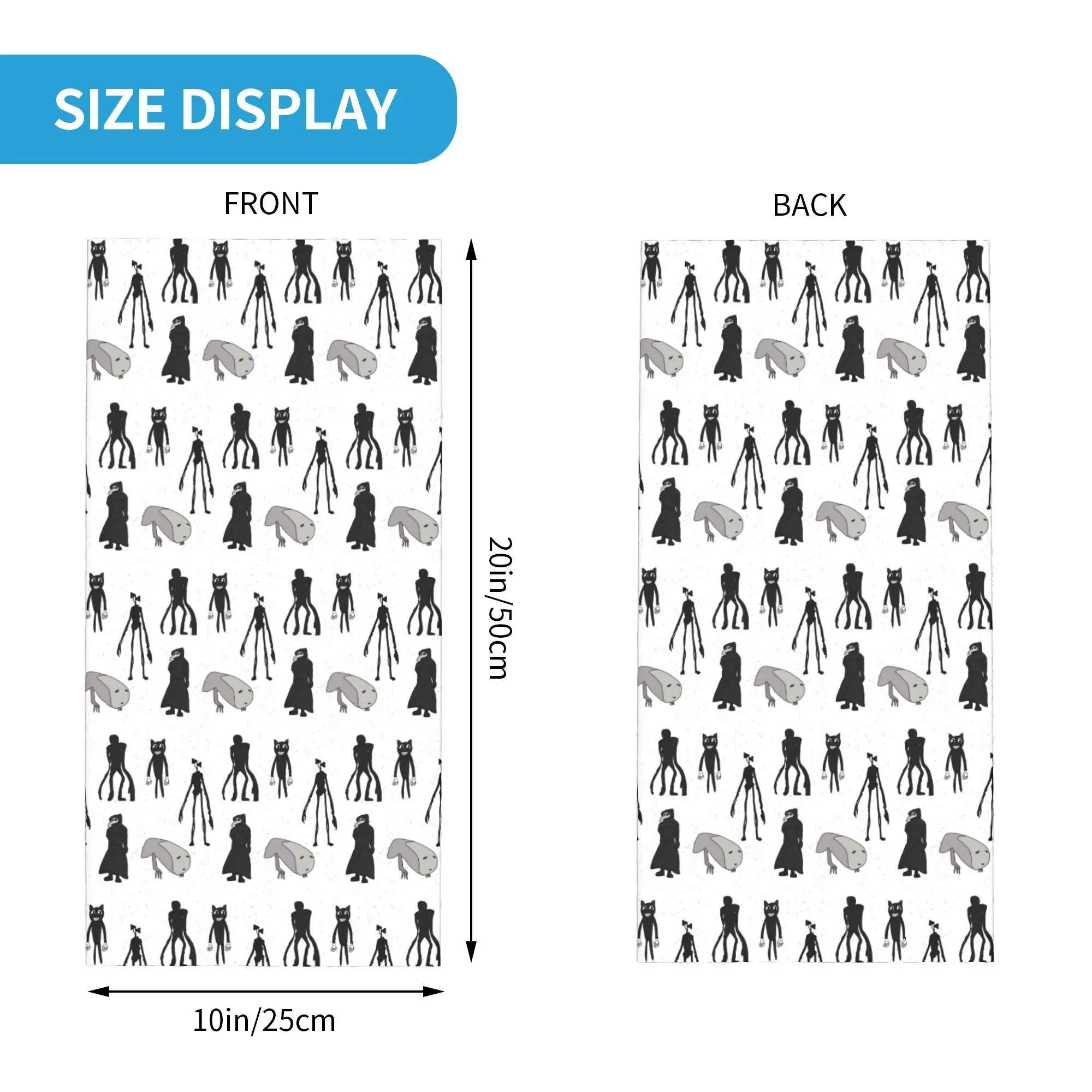 サイレンヘッド、最新ニュース、魔女ドクター、ブリッジワーム、漫画猫バンダナネックゲートルプリントラップスカーフ暖かい帽子乗馬ユニセックス