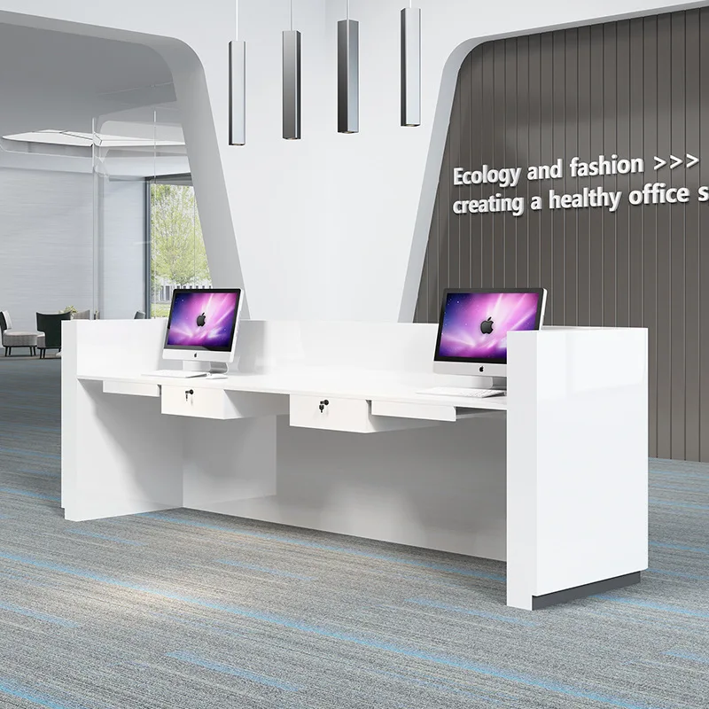 Company front desk creative paint simple modern office front desk reception desk