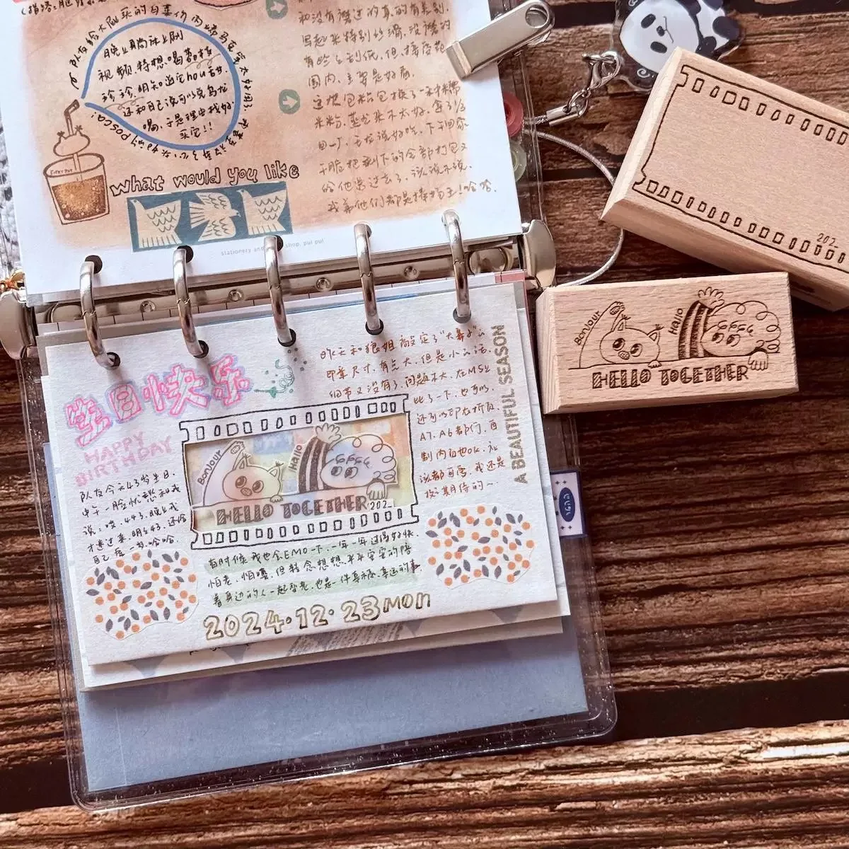 Vintage Lovely Bear Daily Life 2 Wooden Rubber Stamp for DIY Scrapbooking Photo Album Card Making