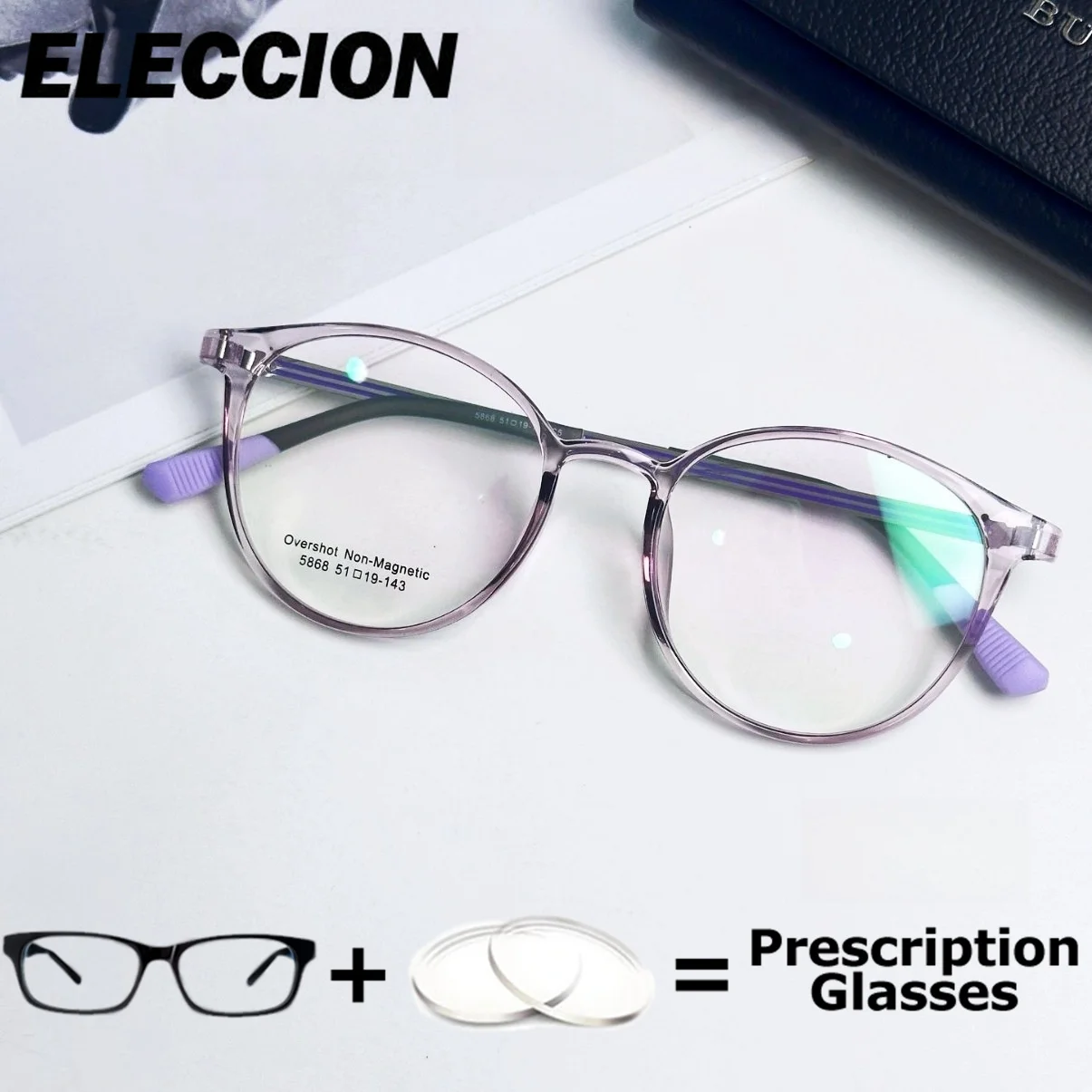 

ELECCION Prescription Glasses Simple Fashion Anti-Blue Light Glasses Customizable Women Men Reading Glasses Presbyopia Myopia