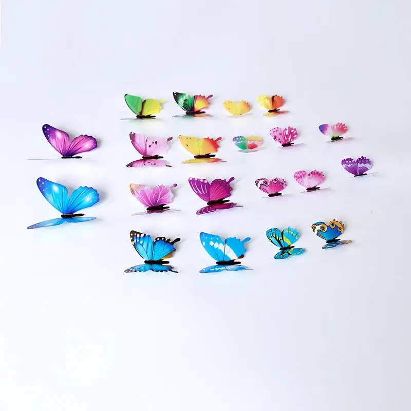 12Pcs Fashion 3D Luminous Butterfly Creative Wall Sticker For DIY Wall Stickers Modern Wall Art Home Decorations DIY Gift