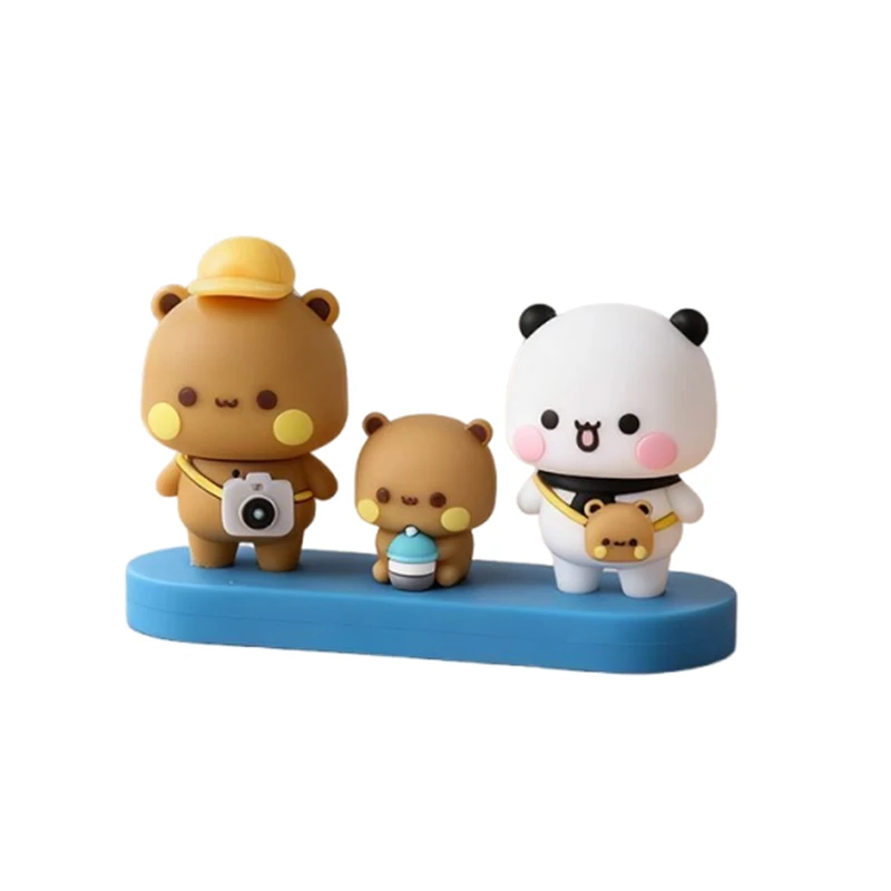 Neue Auto-Ornamente für eine dreiköpfige Familie: Bubu und Dudu, niedliche Puppen, Spielzeug, niedliche Cartoon-Pandabär-Puppen, Zubehör, Mädchen-Weihnachtsgeschenk – Detail 4