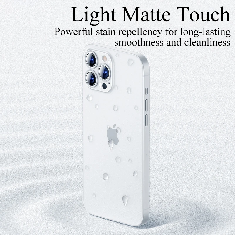 0.3mm Ultra Thin Back Cover Case For iPhone 13 12 Mini 11 Pro SE 2022 2020 Transparent Matte Hard Cover Soft Slim Shell Fundas