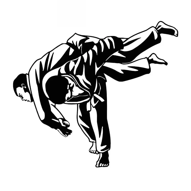 

Fighting Jiu-Jitsu Sports Creative Fashion Car Window Applique Personality PVC Waterproof Applique Black/White, 17cm * 15cm