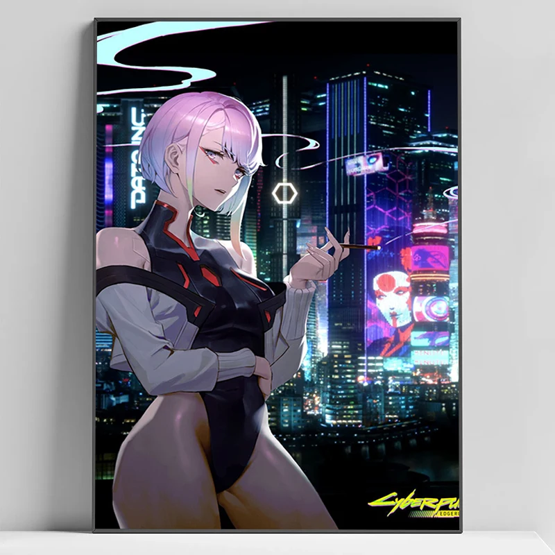 C-Cyberpunk E-Edgerunners Anime Poster Print Decorative Paintings Office Decoration Room Decor Art Painting on Canvas Home Wall