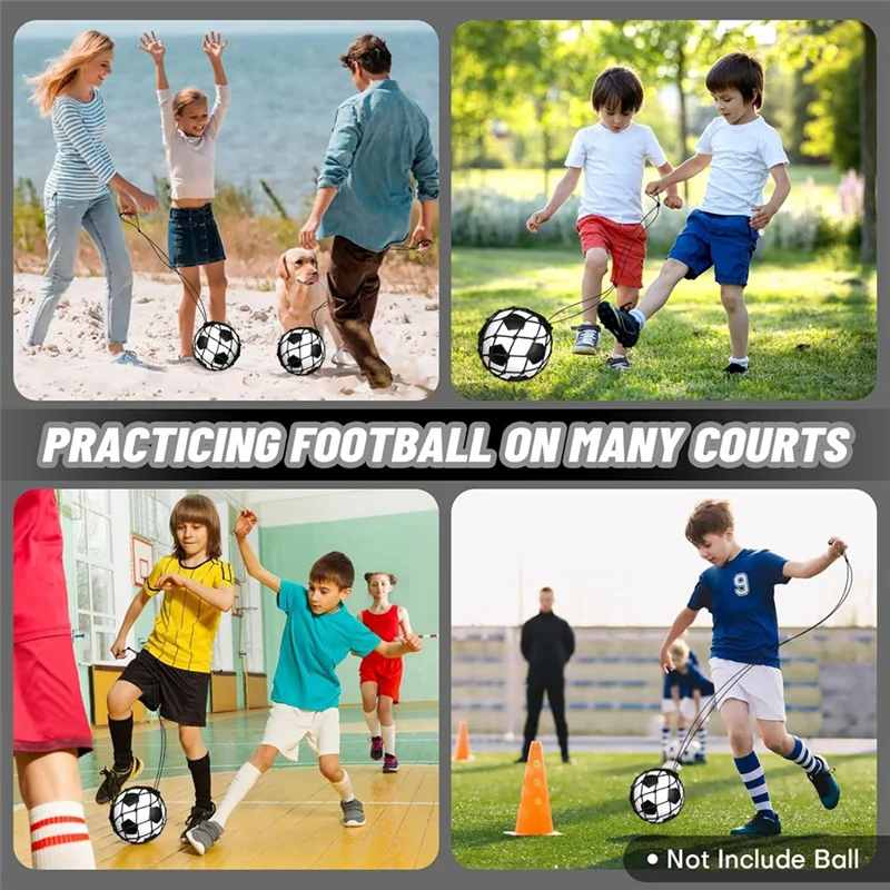 AEF5-2PCS Football Kick Trainer Soccer Ball Net Kicker, For Ball Size 3, 4, 5, Solo Soccer Kick Practice Training Aid