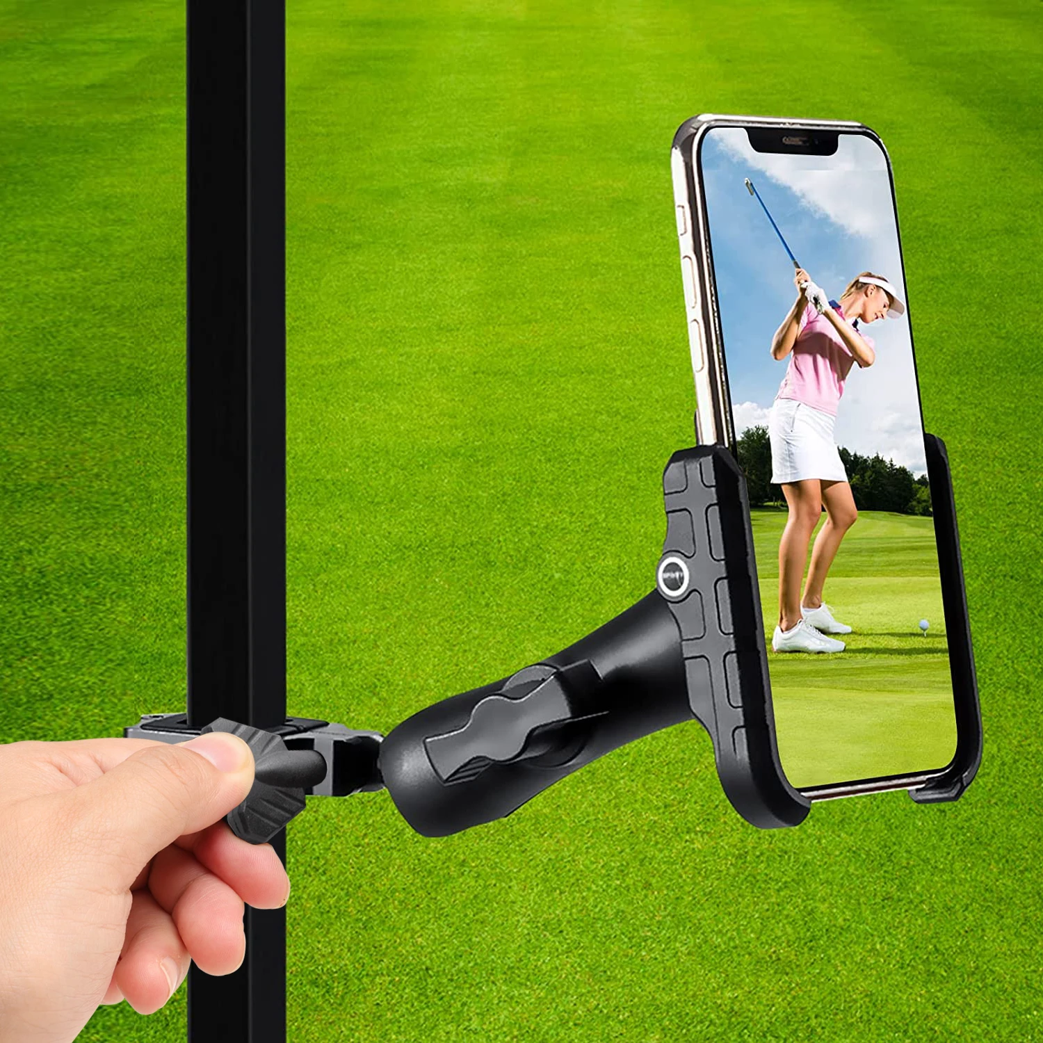 Roykaw Golf Cart Phone Mount Holder for iPhone/Galaxy/Google Pixel - Compatible with EZGO,Club Car,Yamaha, Upgrade Quick Release