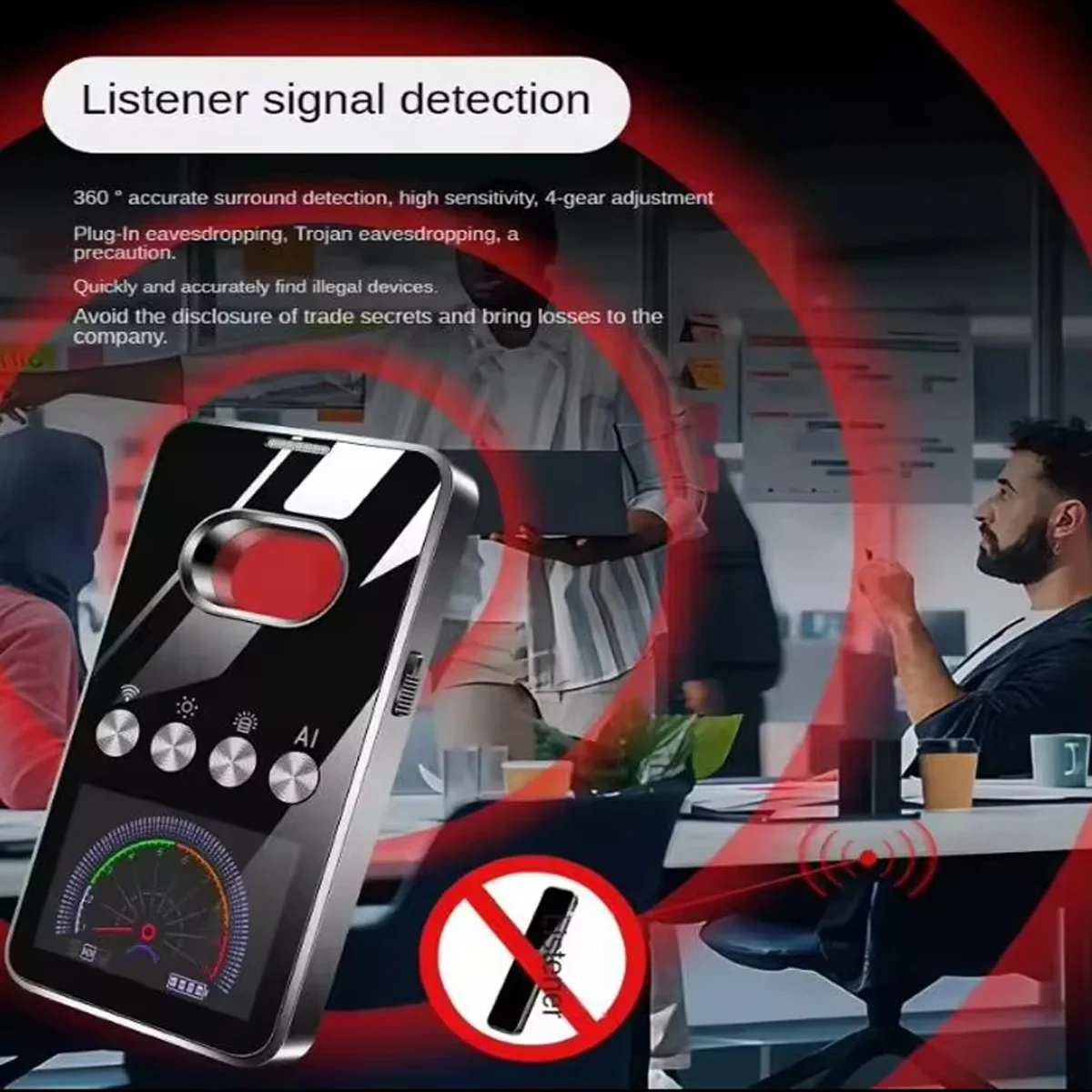 Rilevatore anti-spia con scansione intelligente AI, protezione contro la sorveglianza in vari scenari Rilevatore localizzatore GPS