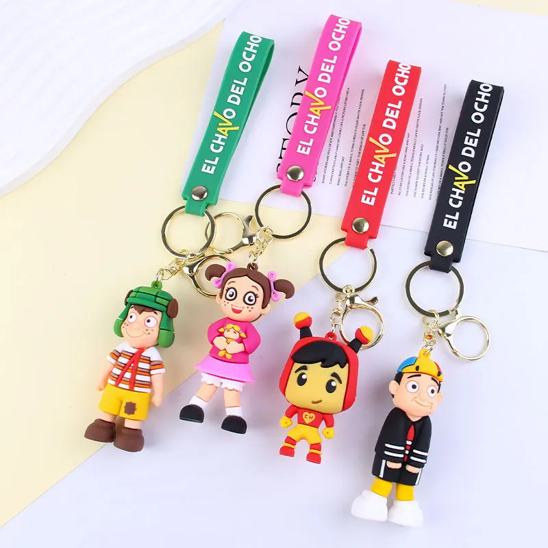 Anime El Chavo Del Ocho Keychain Cartoon Boy Doll Pendant Key Chain Bag Car Keyring llaveros Funny Jewelry Friends Gift