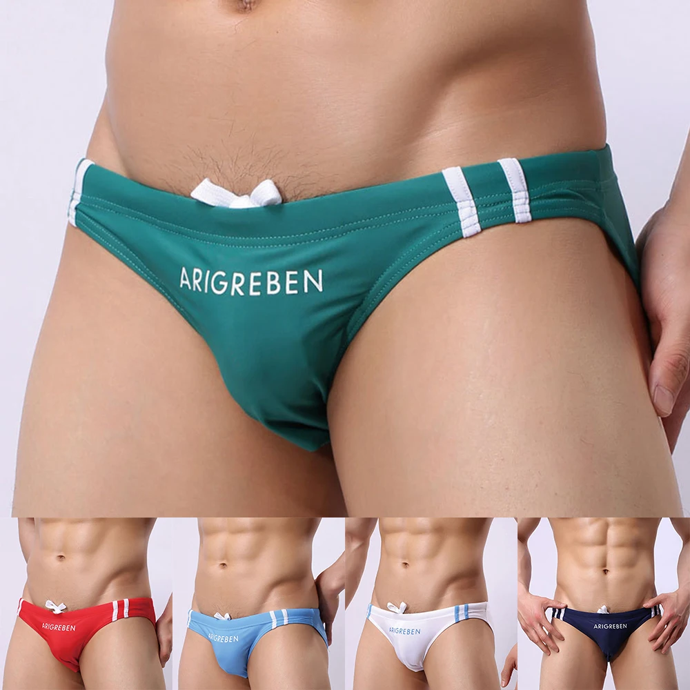 

Men Sexy Low Waist Bikini Swimwear Thong Briefs Swimming Shorts Trunks Beach Bikini U-convex Pouch Underpants Man Panties