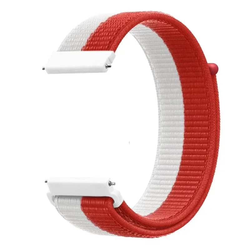 สายไนลอนขนาด 22/20 มม. สำหรับนาฬิกา Galaxy Watch 7/6/5 สายรัดข้อมือแบบ Flag Style สำหรับ Huawei Watch GT5-4 46 มม. CMF Watch 3 Pro/Amazfit Balance