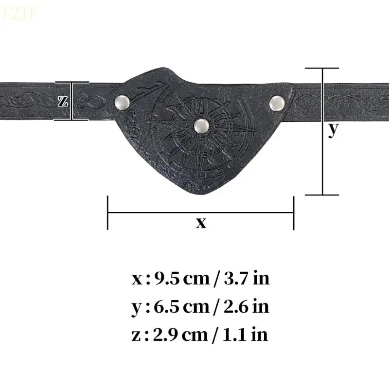T21F Patches en relieve medieval máscara cuero vintage accesorios cosplay accesorios piratas para hombres Halloween