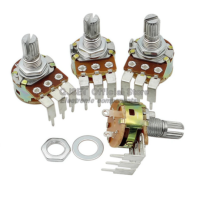 5 قطعة 3 دبوس منحني دبوس الجهد مع التبديل WH148 B500K B10K B50K 5K B100K أوم باهتة التبديل الجهد عرقوب طول 15 مللي متر