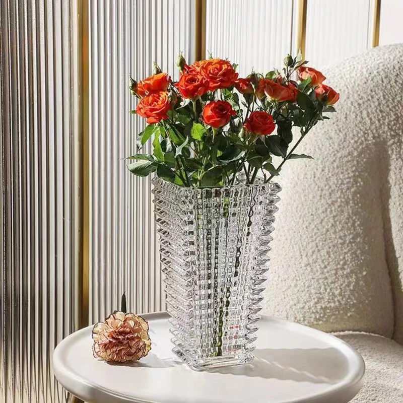 

Luxury Crystal Glass Flower Vase Desktop Ornament Vases For Restaurant Home Decors