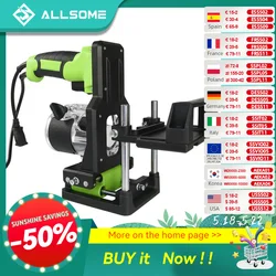 Allsome 2 in 1 Woodworking Slotting Machine Bracket, Wood Trimming Machine Bracket Aluminum Alloy Wood Trimmer Router Support