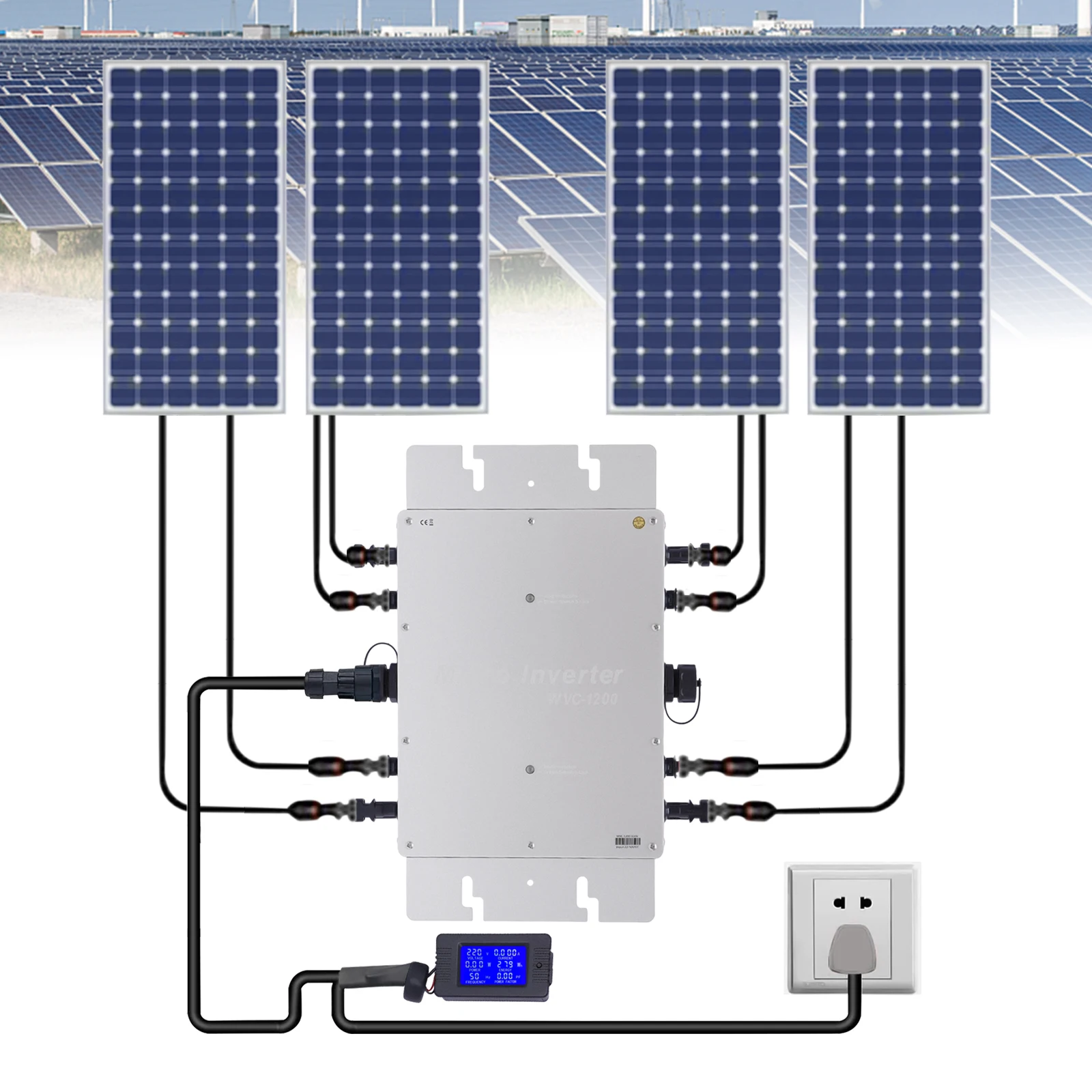 Premium Solar Grid Tie Inverter – Durable Aluminum Alloy, Over-Voltage & Short-Circuit Protection, Efficient Power Conversion