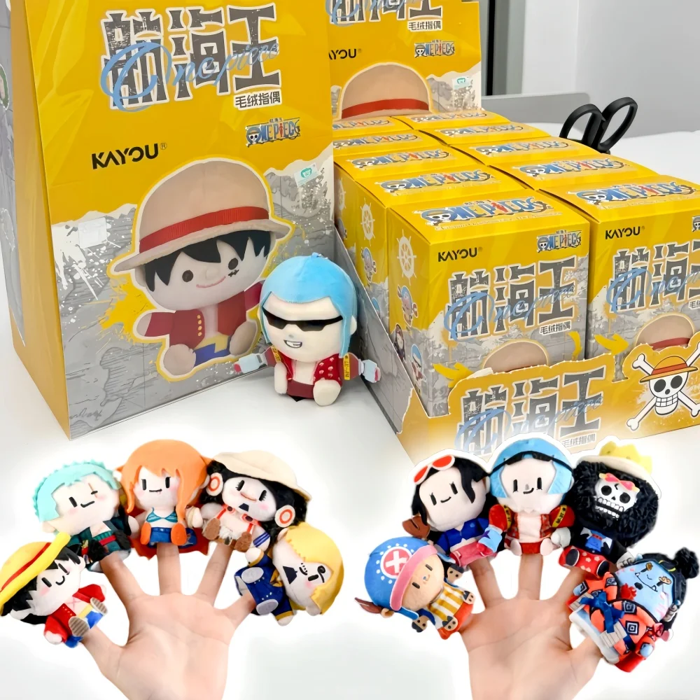 

Original Kayou One Piece Blind Box Plush Doll Luffy Zoro Pendant Finger Puppet Keychain Anime Figure Model Ornament Toys Gifts