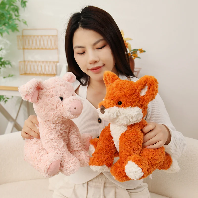 

Мягкая пушистая плюшевая игрушка: Свинья, Слон, Овца. Милые лесные животные, плюшевые куклы, кавайные плюши. Подарки на день рождения для девочек, декор для дома.