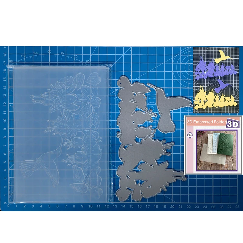 

2-Piece Set 3d Embossing Folder Scrapbooking Tools Dies Materials DIY Craft Supplies Photo Album to Album Decor Card Background