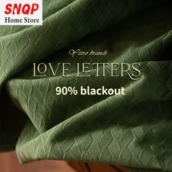 French Retro Luxury Velvet Curtains for Living Room blackout Bedroom Wheat Grain Green Elegant Fashion Home Decoration Custom
