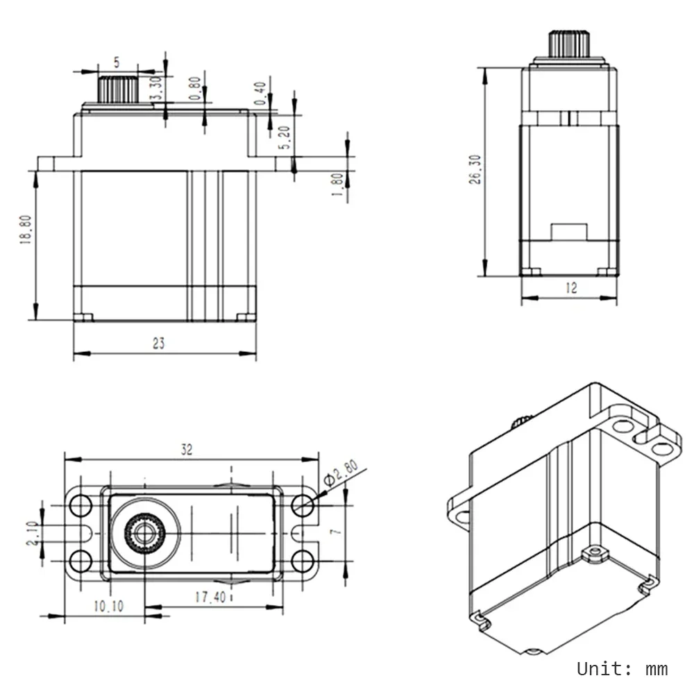 10PCS 8.4V แรงบิดสูง 11KG Mini Digital Servo 0.06sec/60 °   ที่ 8.4V แรงดันสูง Coreless มอเตอร์โปรแกรมไมโครเซอร์โวโลหะ