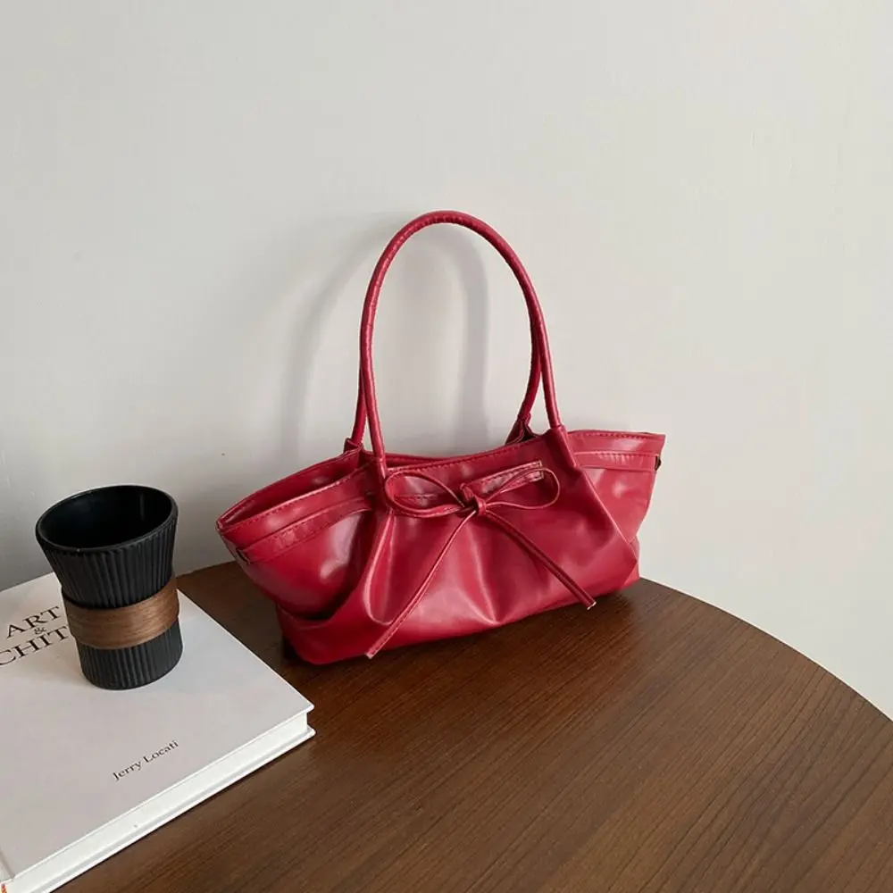 Elegant Designer Bowknot Bucket Bag Multi-color Gentle Bow Cross Body Bag Pu Leather Casual Women's Tote Bag Ladies