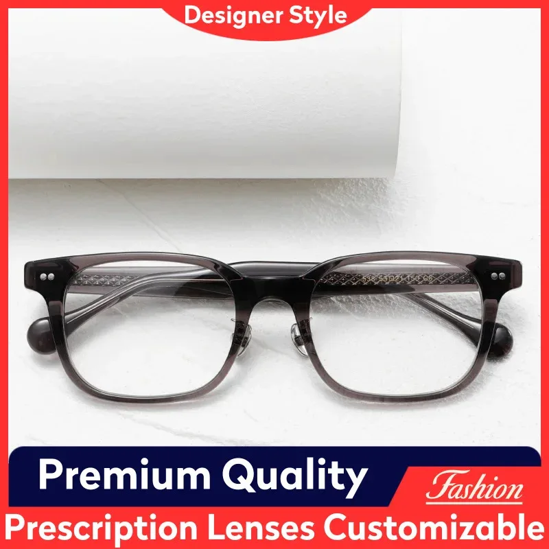 538 Japanese designer style Extra large rectangular men's glasses frame Acetate Eyeglasses Trendy Design for Myopia Hyperopia