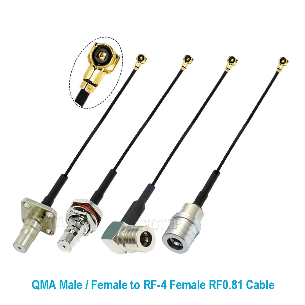 10PCS/LOT QMA to IPX Cable QMA Female to U.fl IPX-3/IPX-4 (MHF-4) Female Connector RF0.81 Pigtail Jumper Cable BEVOTOP