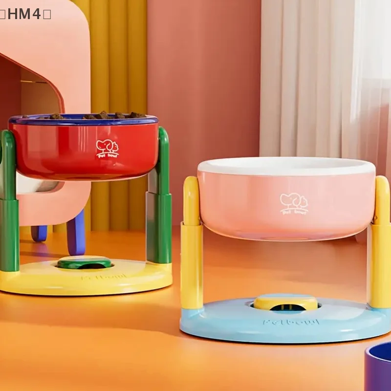 رفع شفط كأس وعاء الحيوانات الأليفة 3 مستوى تعديل الارتفاع حماية العمود الفقري العنقي أطباق الحيوانات الأليفة عدم الانزلاق مرتفعة الكلب أطباق طعام للقطط #5