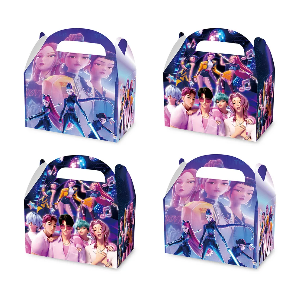 Scatola regalo decorativa per festa di compleanno per ragazze a tema KPop Scatola di caramelle Scatola di carta portatile con corna e bomboniere Cacciatori di demoni