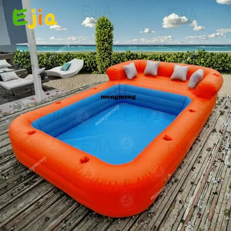 M138 16ft-5m Large Family Party Outdoor Inflatable Sofa Pool Two in One Sofa & Pool Luxury Lounge Chair Swimming Pool for Kid Ad