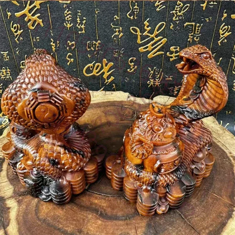 Snake ornament, wealth attracting mascot, lightning strike wood zodiac snake,