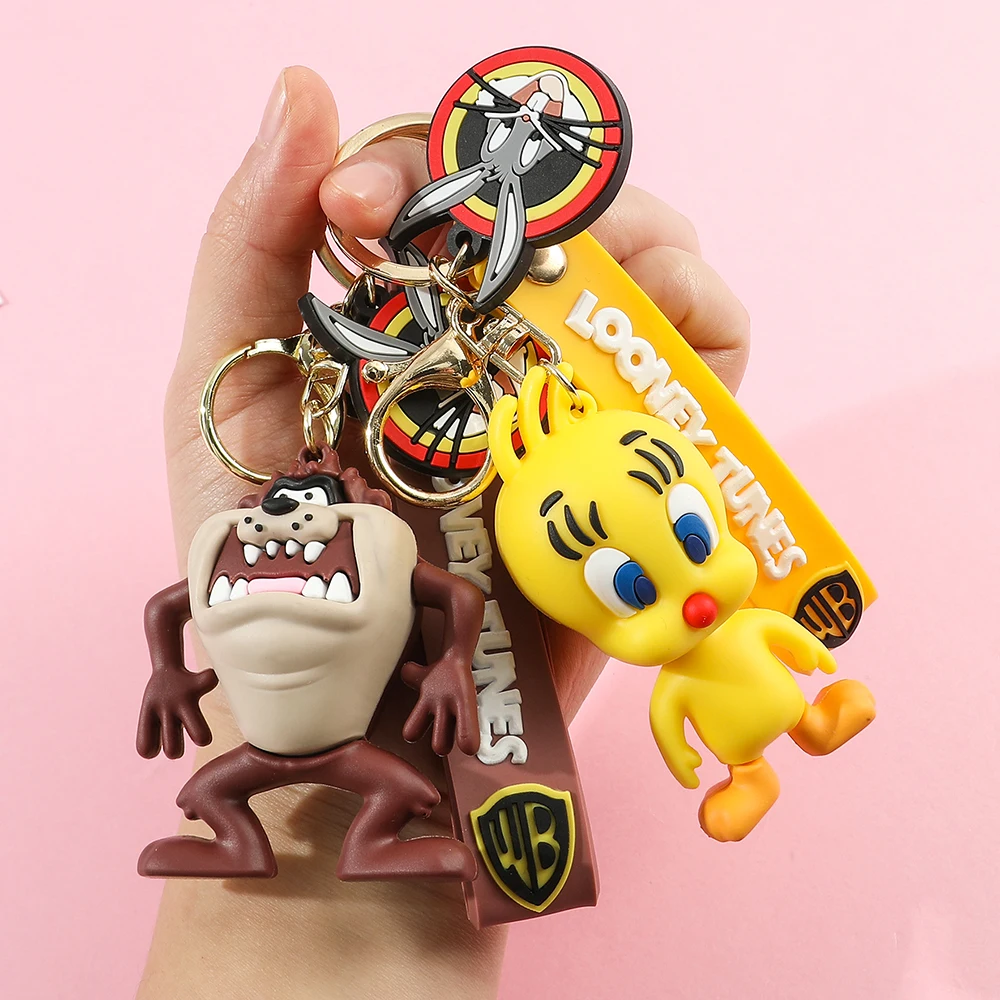 For Anime Cute Bugs rabbit Keychain Cartoon Personality Epoxy Bag Pendant Key Chain Small Gift creative keyring