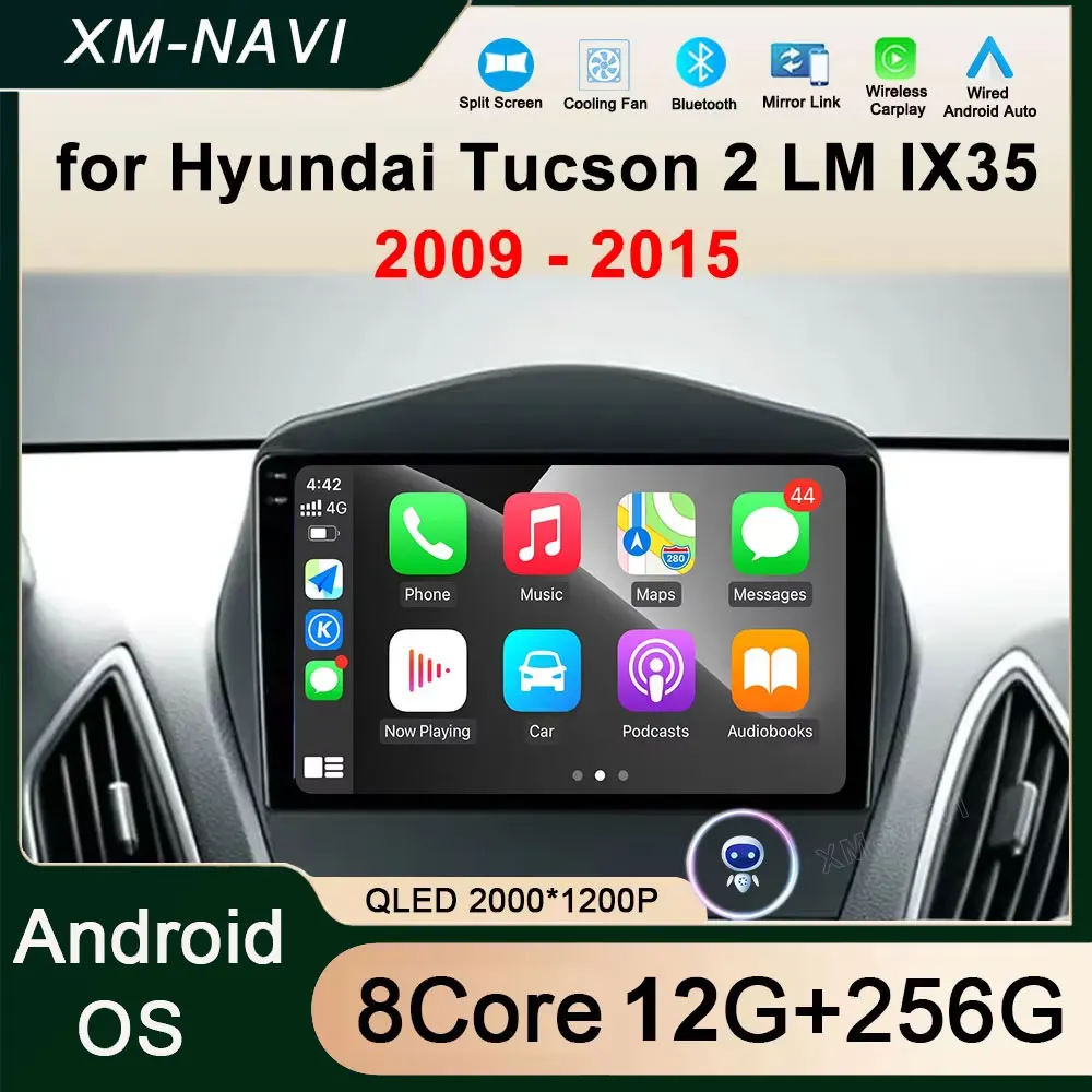 

Автомагнитола Android 16 с Carplay для Hyundai Tucson 2 LM IX35 2009-2015, мультимедийный плеер с 4G, GPS, Bluetooth, Wi-Fi