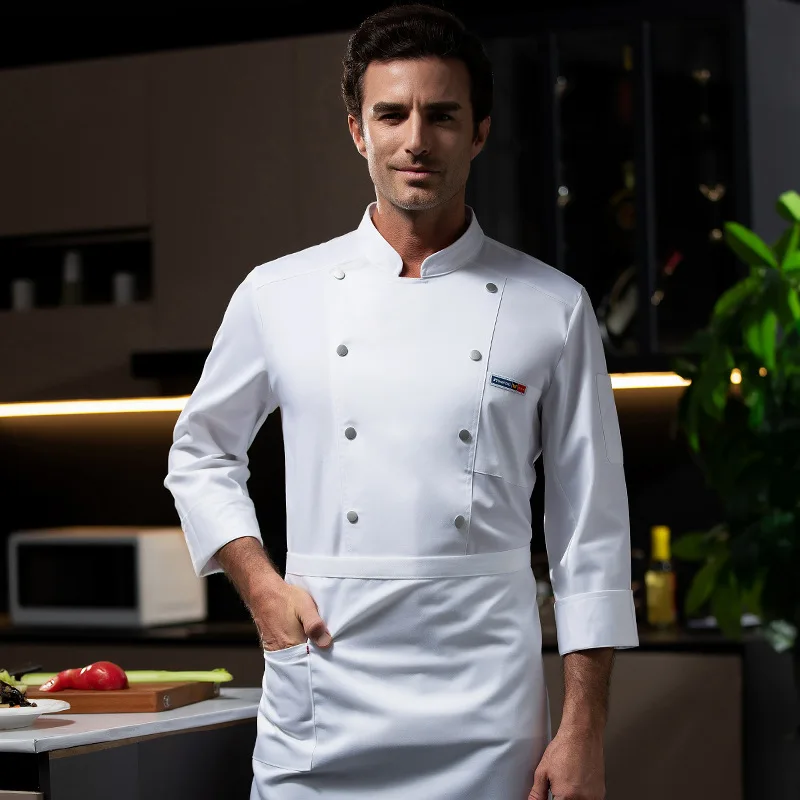 Uniforme de Chef de Restaurant occidental, tenue d'automne et d'hiver, restauration, hôtel, cantine, boulanger, magasin de gâteaux, vêtements de travail à manches longues