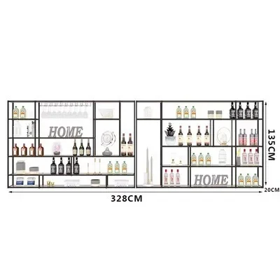 Wall Mount Bar Storage Hanging Black Home Cube Column Display Design Cabinet Wedding Wine Rack Stackable Gabinete Iron Furniture