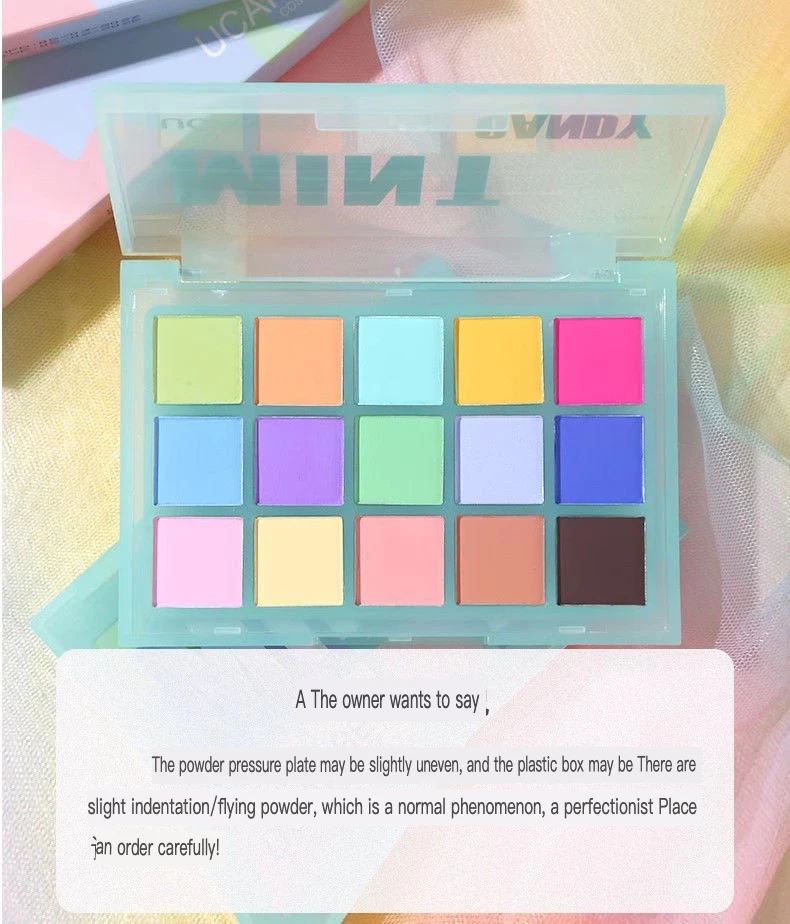 Ucanbe Macaron Eyeshadow Palette Colorful Multi-Color Matte Play Makeup Pink 15 Colors Niche Affordable