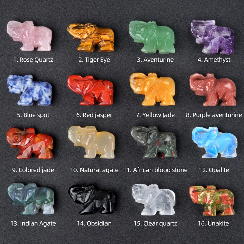 1in الفيل الصغير الطبيعي عين النمر جمشت أوبال شقرا منحوتة الحيوان الفيل الحرفية حلية مجوهرات اكسسوارات ديكور المنزل