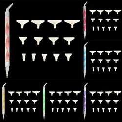 13pcs Acrylic Crystal Diamond Painting Pens Accessories 3D Waves Patterns 5D Art Point Drill Pen Tools Plastic 3-15 Tips Head