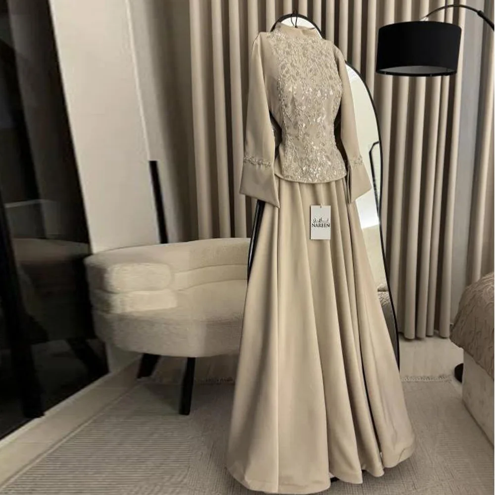 Maßgeschneidertes, mit Pailletten besetztes, formelles Abendkleid, 2-teiliges Hochzeitsgast-Outfit, A-Linie, Chiffon-Maxikleid, bodenlang